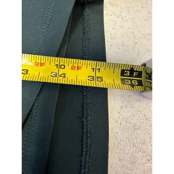 TEN BY BABATON Dark Green Stretch Nylon Wrap & Gathered Evening Dress Sz M C26 - Picture 5 of 6